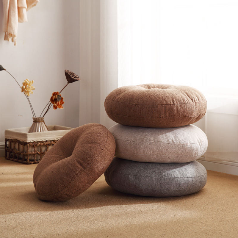 Round Linen Cushion