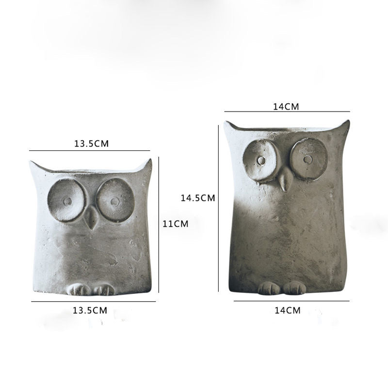 Owl Planter Concrete Pot