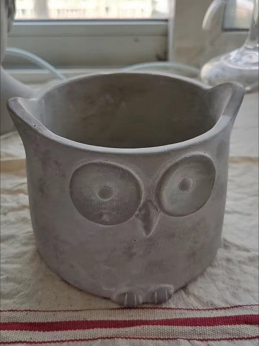 Owl Planter Concrete Pot