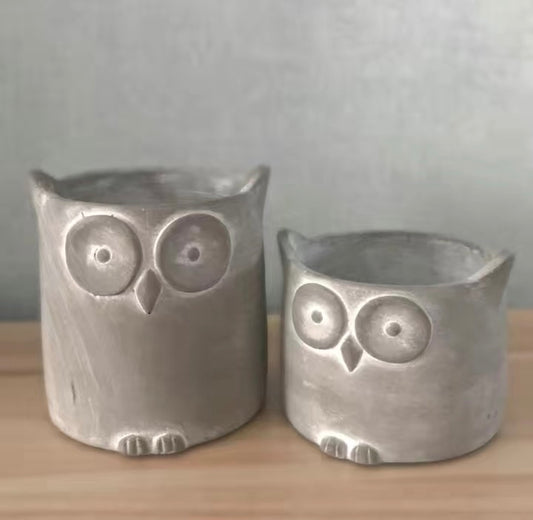 Owl Planter Concrete Pot